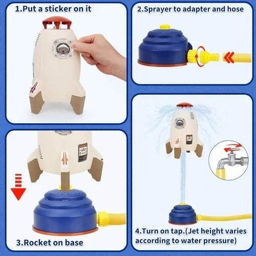 Rocket-shaped Water Sprinkler Toy